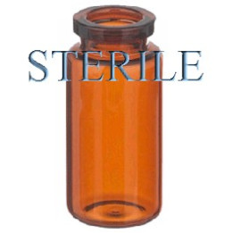 10mL Amber Sterile Open Vials, Depyrogenated, Tray of 145 pieces