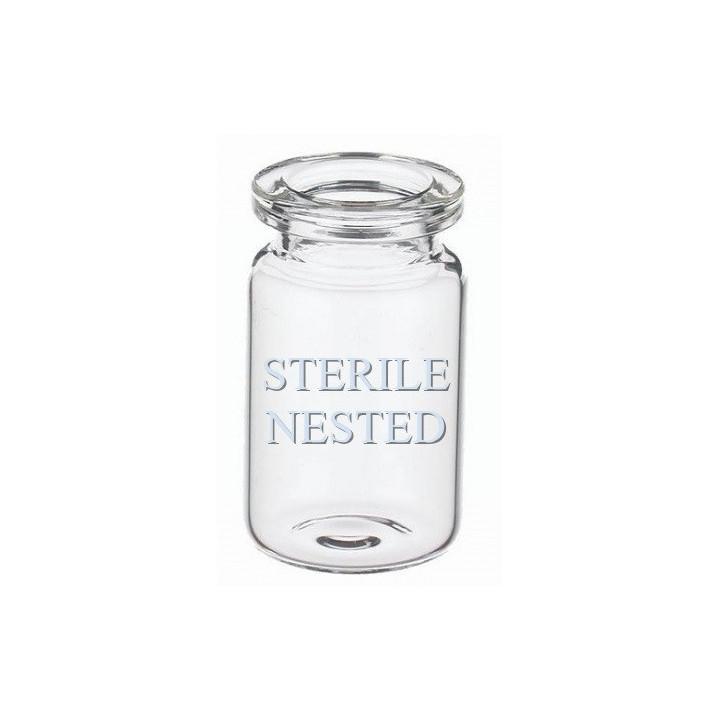 ISO 6R Clear Sterile Open Vials, Nested Tray of 96 pieces