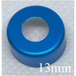 Sapphire Blue 13mm open hole punched vial seals