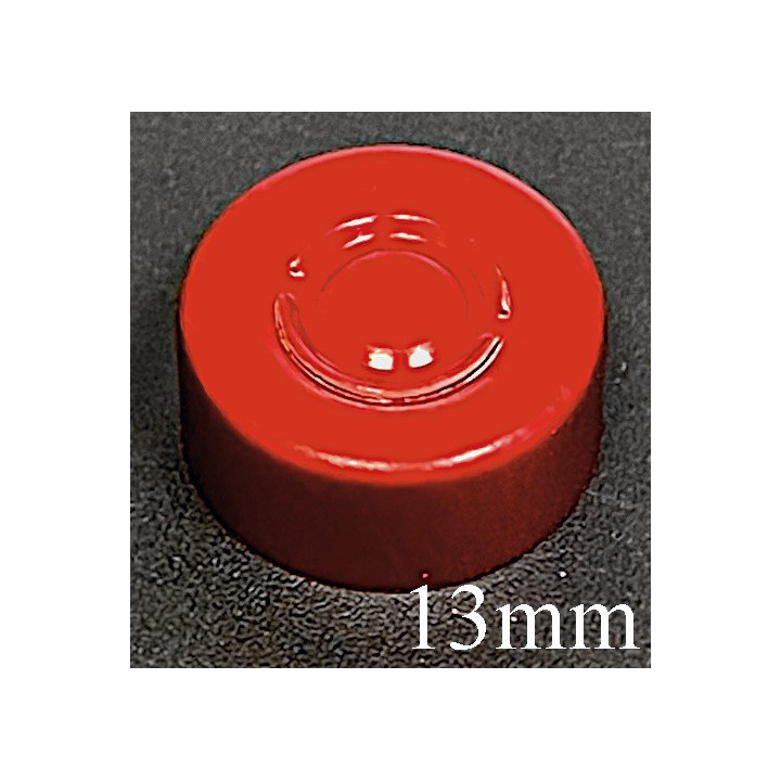 Red 13mm Center Tear Vial Seals, Red, Bag of 1000