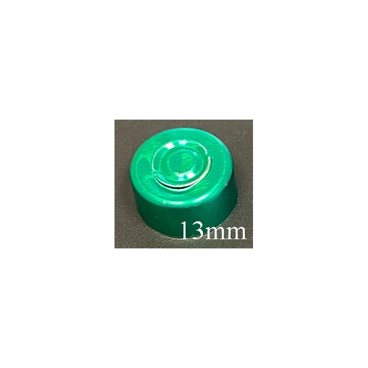 Green 13mm Center Tear Vial Seals, Green, Bag of 1000