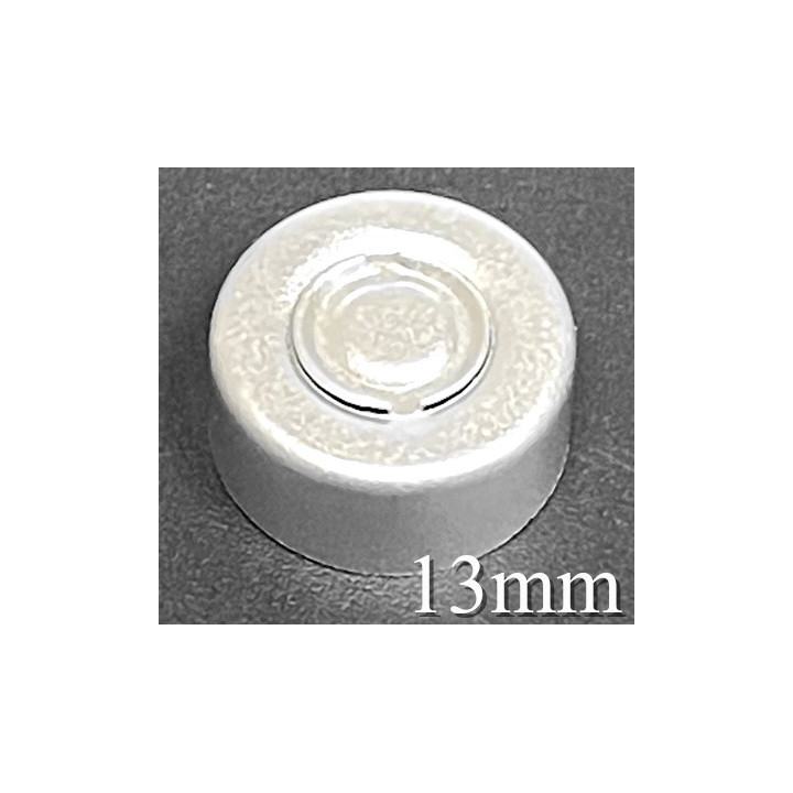 Silver 13mm Center Tear Vial Seals, Silver, Pack of 100