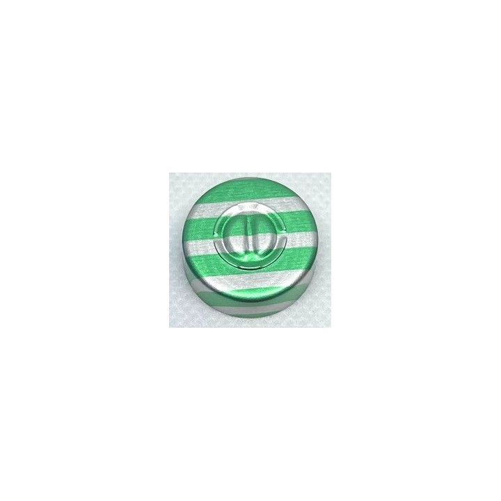 Green Stripe 20mm Center Tear Vial Seals, Green Stripe, Pack of 100