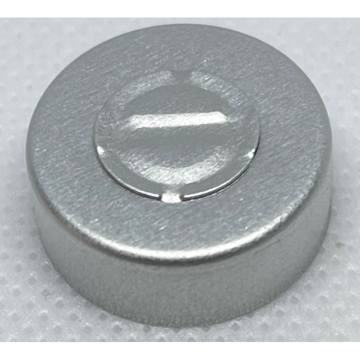 Silver 20mm Center Tear Vial Seals, Silver, Pack of 100