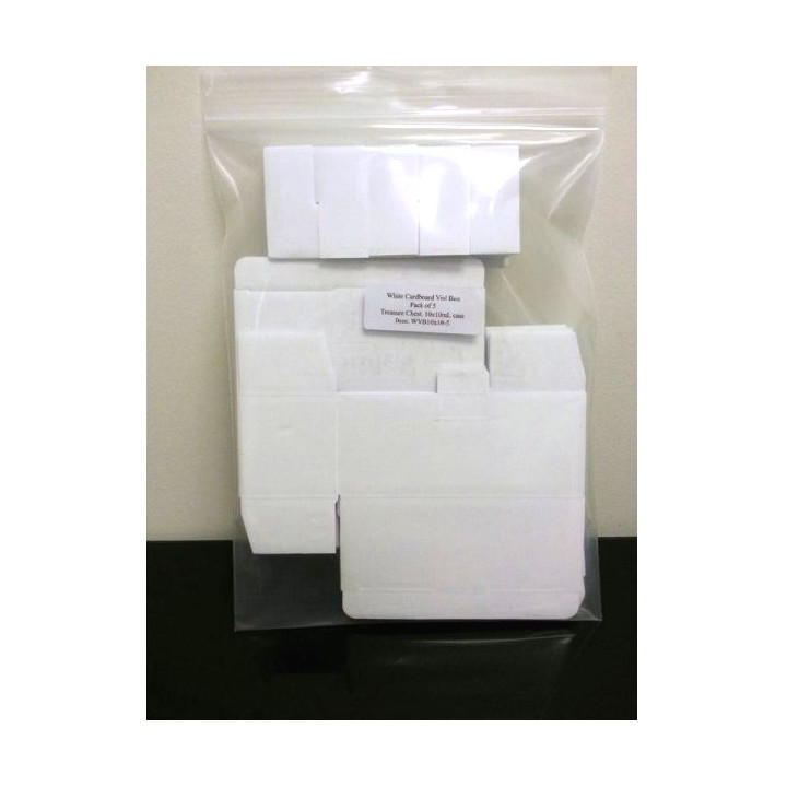 Treasure Chest White Vial Boxes, for 10x10ml Serum Vials, Pack of 5