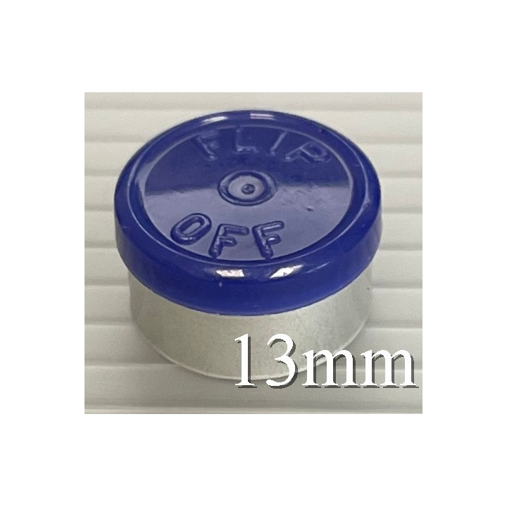 Dark Navy Blue West 13mm Flip Off Vial Seals, Bag of 1000