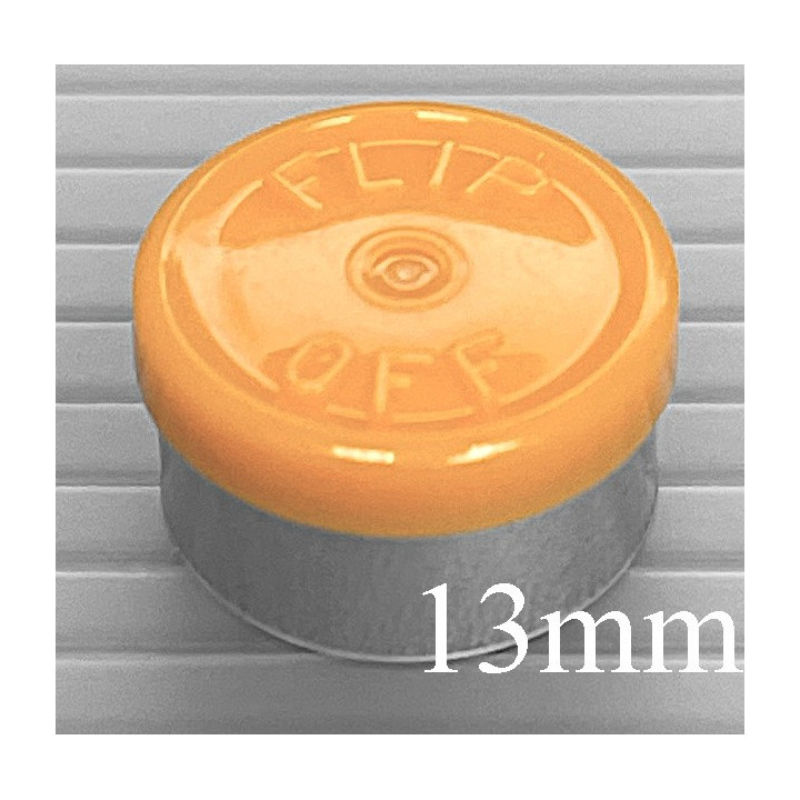 Faded Light Orange West 13mm Flip Off Vial Seals, Case of 1000