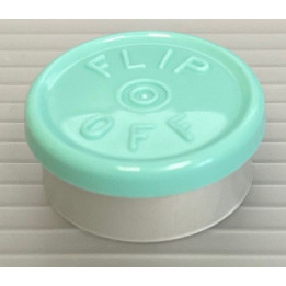 Faded Turquoise Blue 20mm Flip Off Vial Seals, West Pharma Pack of 100