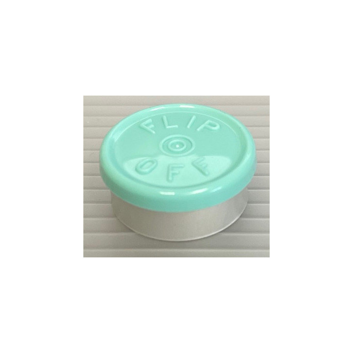 Faded Turquoise Blue 20mm Flip Off Vial Seals, West Pharma Pack of 100