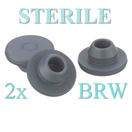 13mm round bottom bromobutyl STERILE vial stoppers.