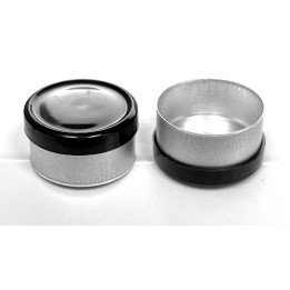 13mm West Gloss Flip Cap Vial Seal, Black, Bag 1000