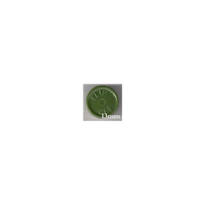 Avocado Green West 13mm Flip Off Vial Seals, Bag 1000