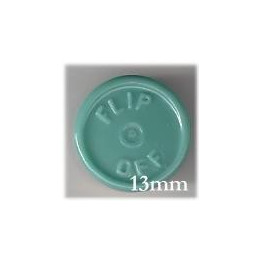 Slate Blue Green West 13mm Flip Off Vial Seals, Pk 100