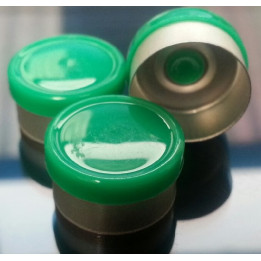 13mm West Gloss Flip Cap Vial Seal, Green, Bag 1000